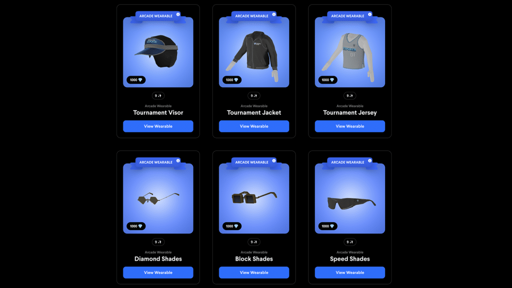 ICE Poker Arcade wearables in the Decentral Games Marketplace