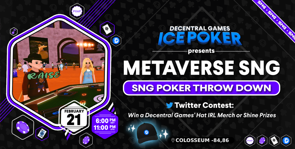 ICE Poker Metaverse SNG event flyer