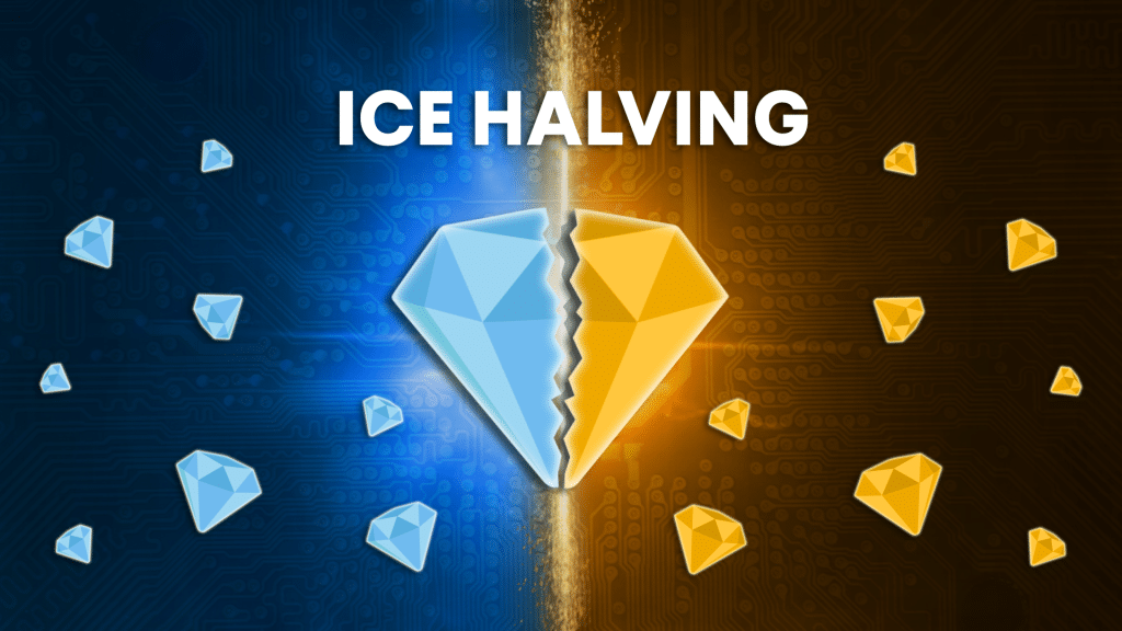 A glowing halved ICE icon