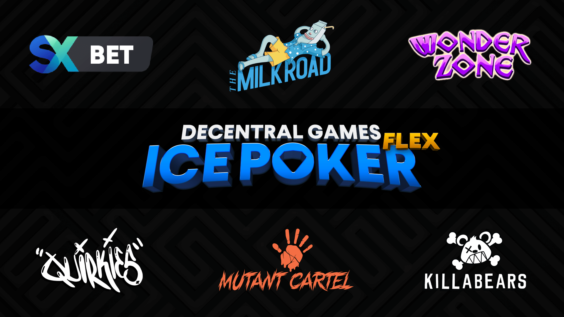 Decentral Games ICE Poker and various partners' logos