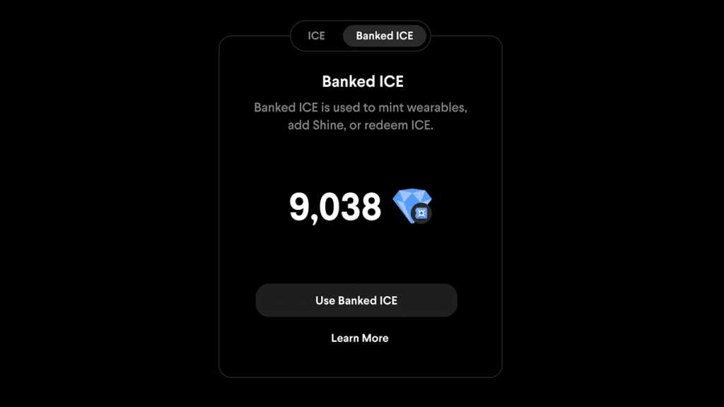 Viewing Banked ICE in ICE Poker account