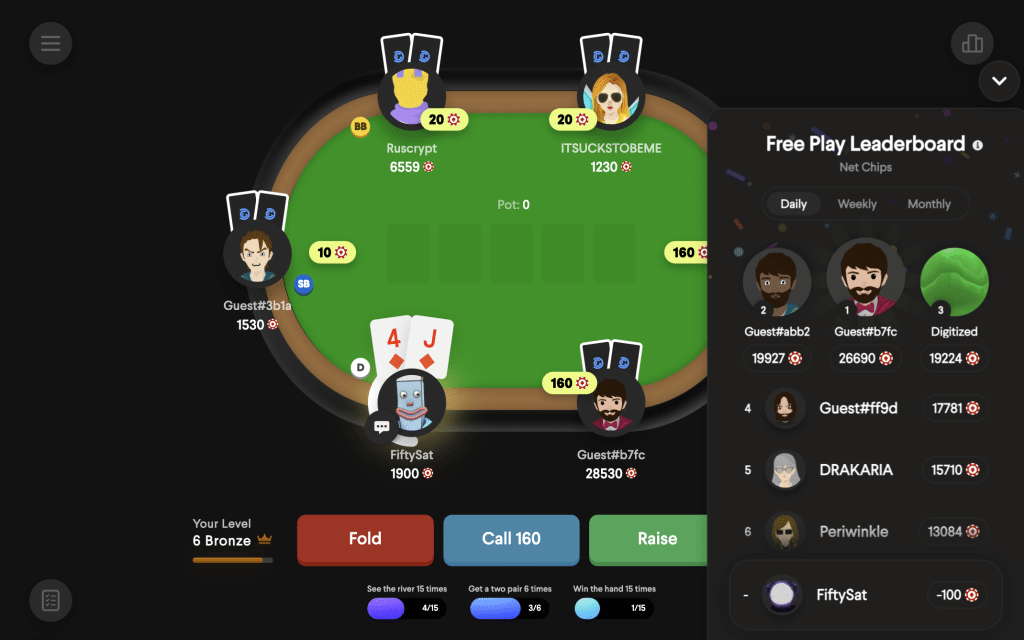 ICE Poker Arcade: Free Play Leaderboard