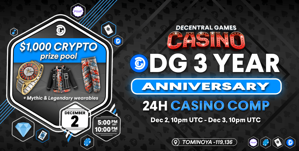 Decentral Games 3 Year Anniversary Casino Competition event